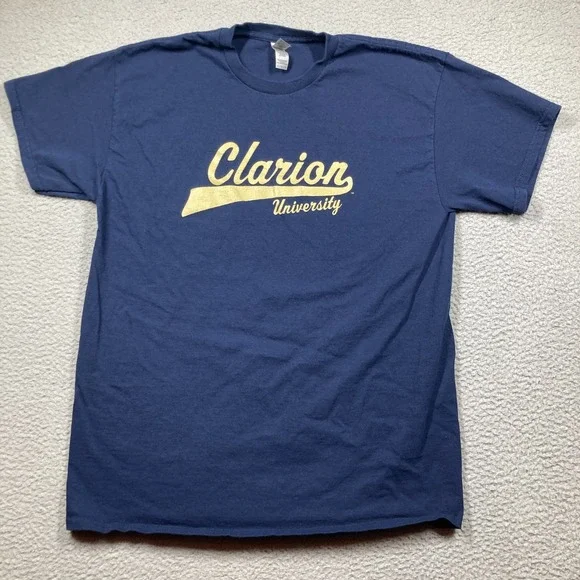 Clarion University T Shirt Adult Large Blue Short Sleeve Golden Eagles College - Picture 1 of 8